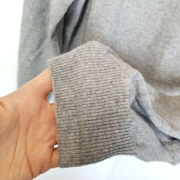 Hathaway Platinum Mens Cashmere Silk Sweater Sz L Quiet Luxury Minimalist Gray - Picture 4 of 7